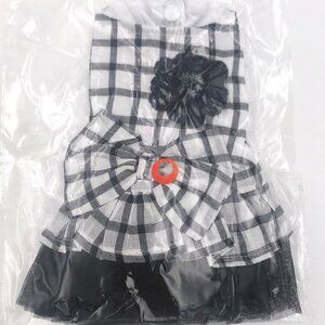 Bow knot Checker Plaid Ruffle Tutu Skirt Princess Dog Cat Dress Pet Clot…